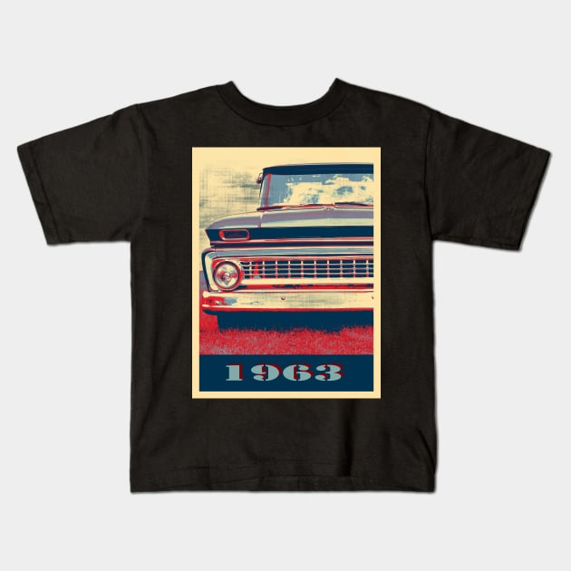 1963 Chevrolet C-10, Apache Pickup 2 Kids T-Shirt by hottehue